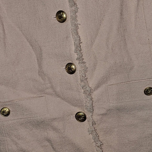 Rag‎ & Bone Womens Pink Carmen Linen Blend Tweed Jacket 12 - Picture 3 of 5